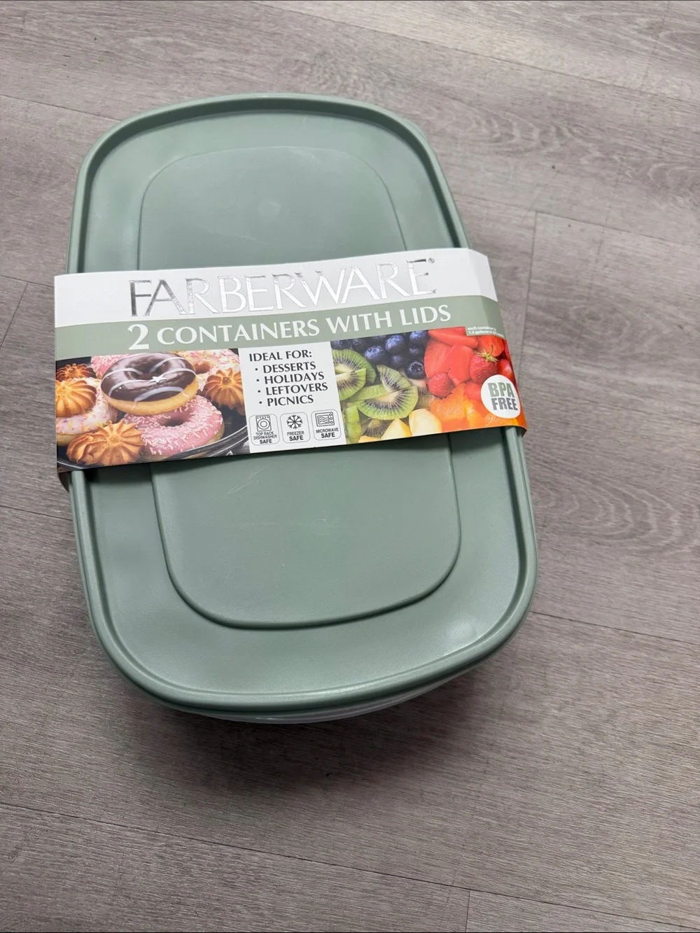 Farberware Sage Green Meal Prep Food Storage Set - 2 Pack